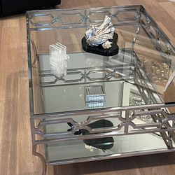 Glass Coffee Table, 2 End Tables & Cabinet