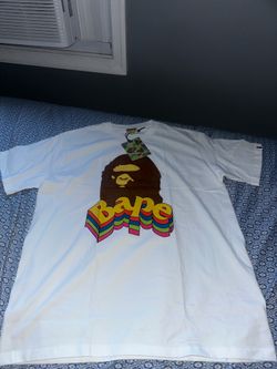 bape white tee with tag