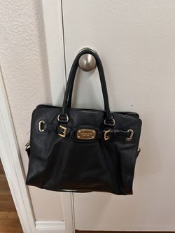 Michael Kors Hamilton East Satchel With Black Pebble Leather