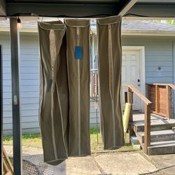 SET OF 3 Hanging Cloth Garment Bags - Closet Fabric Wardrobe Storage Organizer Zip Full Length