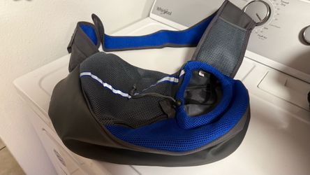 Pet Carrier Sling Bag Blue and Gray