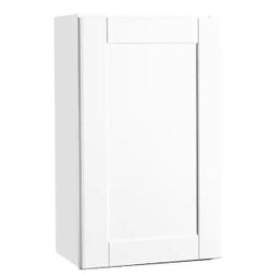 Shaker 18 in. W x 12 in. D x 30 in. H Assembled Wall Cabinet in Satin White by Hampton Bay  #A41