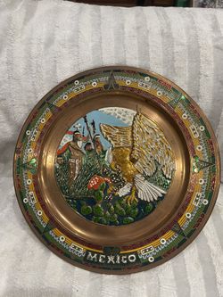 Vintage Copper Mexico Plate 