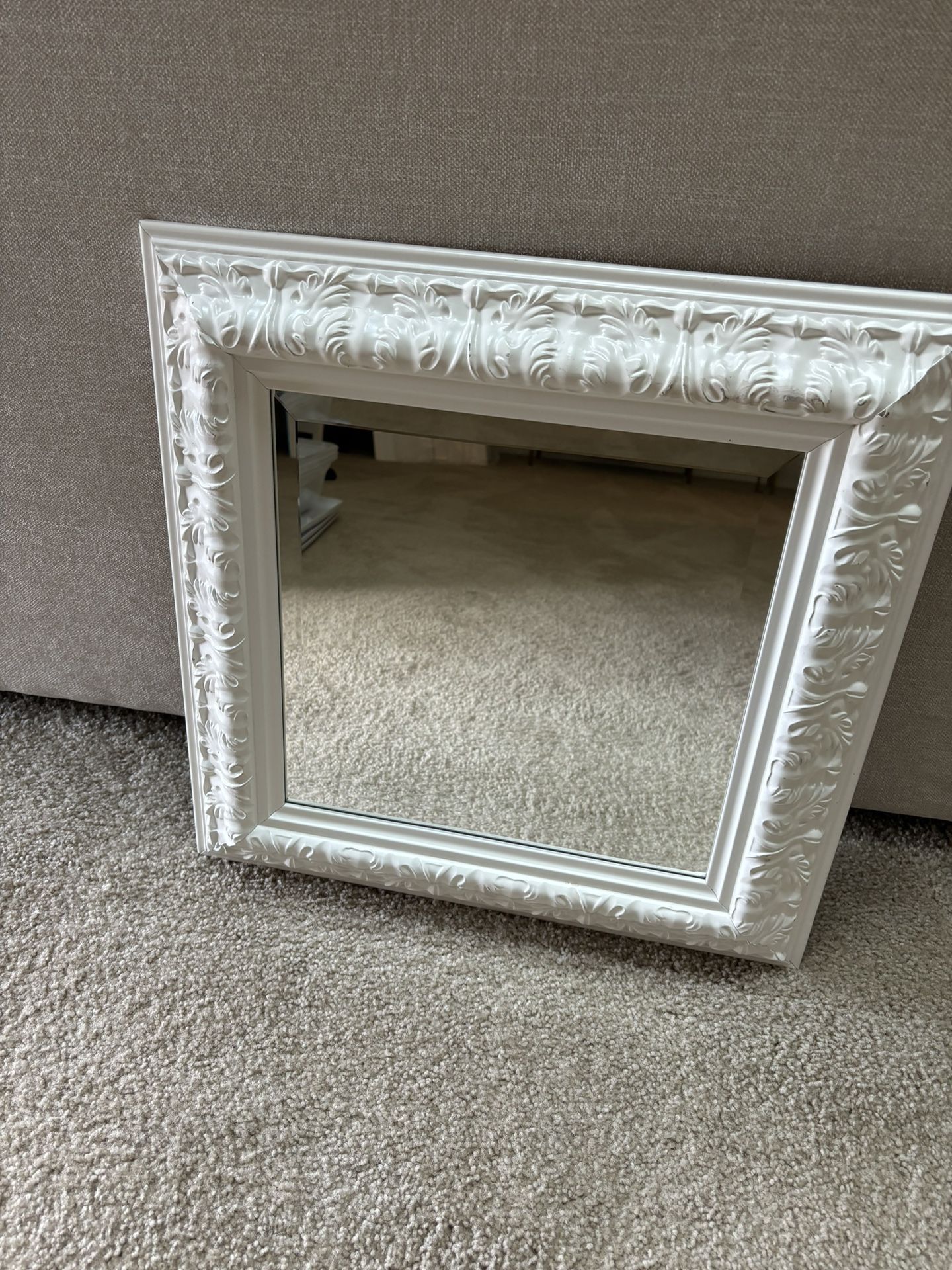 Small White Decorative Mirror