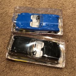 Set Of 2 Golden classic friction Powered Cars 