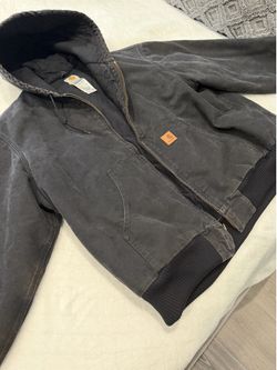 Vintage Carhartt Hooded Work Jacket 2XL Faded Black Detroit Style