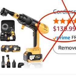 New! Cordless Pressure Washer 4-in-1 Kit CarCraftKit, 280 PSI High Pressure Vacuum, Tire Inflator, Air Duster, with 50000mAh Battery, 20000PA