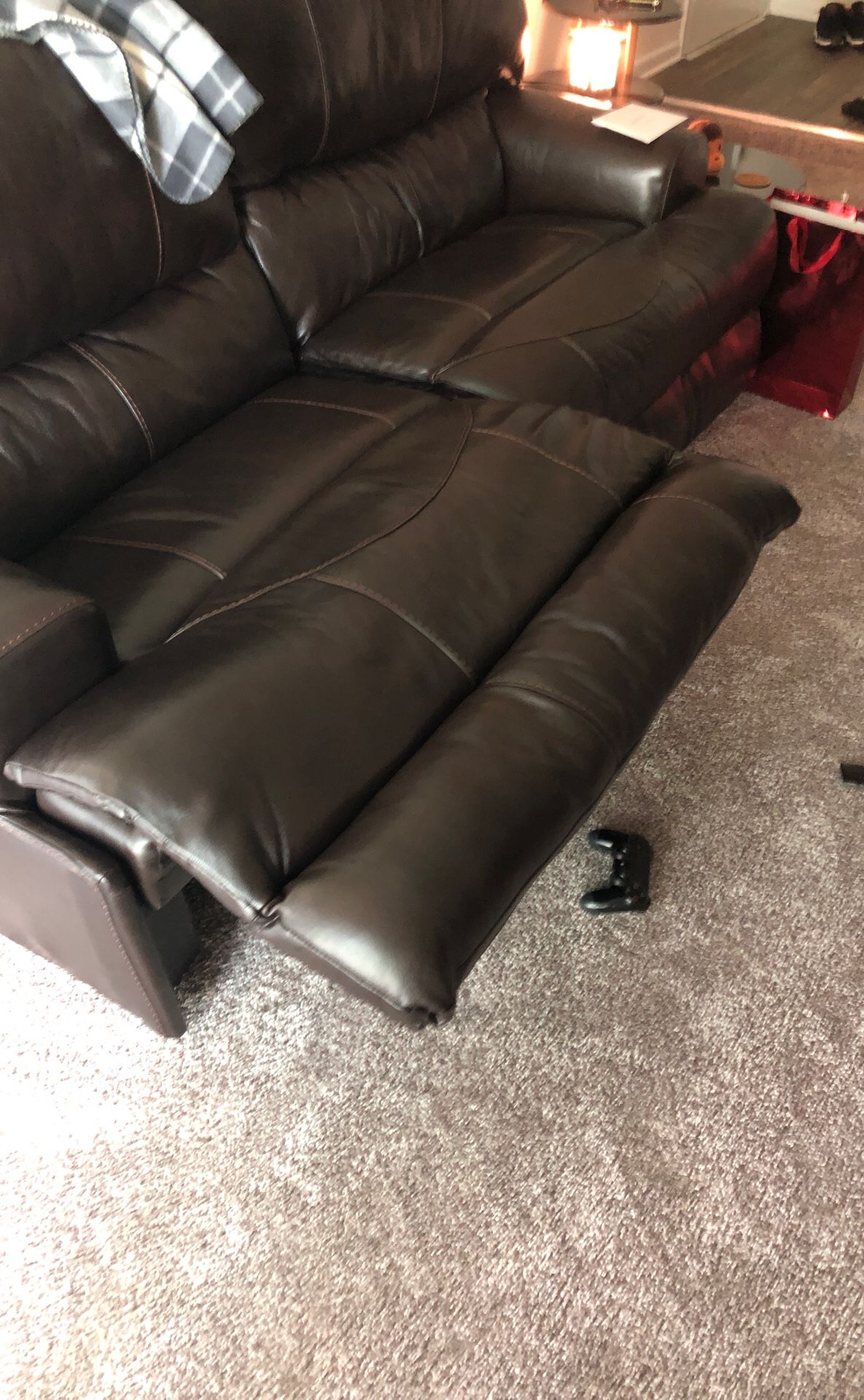 Like New leather sofa/ recliner