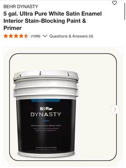 Behr Ultra White Pure Satin Interior (New) 5gal.