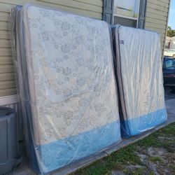 NEW QUEEN PILLOW TOP MATTRESS AND BOX SPRING -- Also Available In All Sizes.