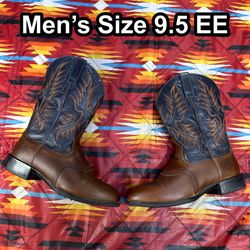 Ariat Heritage Stockman Western Boot Style 10015299 Men’s 9.5 EE Blue Brown READ