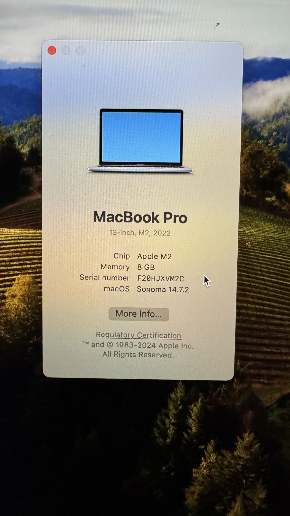 2022 Macbook Pro 13 M2 8GB 512GB Like New 