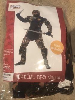 Special Ops Ninja Kids Halloween Costume Size Medium 8-10