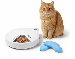 Cat Mate C500 Automatic 5 Bowl Digital Timer-Controlled Pet Feeder - for Cats and Small Dogs, Wet or Dry Food, Includes Twin Ice Packs, 5 Meals Up to 
