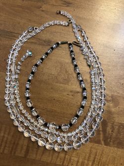 Vintage glass, crystal (?) necklaces