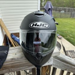 HJC Motorcycle Helmet, Gloves, And Trickle Charger