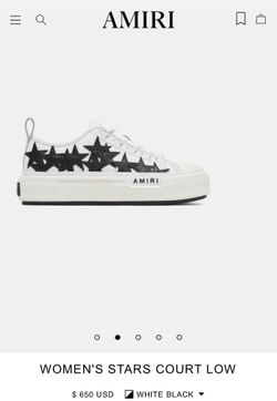 AMIRI STARS COURT LOW WHITE AND BLACK  SIZE39