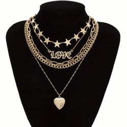 *SALE* 5 MultiLayer Star Love Necklace Set 18K Gold Plated Jewelry