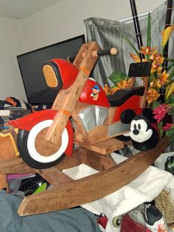 Columpio Es Tilo Motocicleta Para Niños De Madera Solida