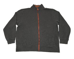 Old Navy Men's Sweater Full Zip 100% Cotton Size XL Dark Gray & Orange