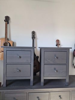 Dark Gray Dresser and Nightstand Set