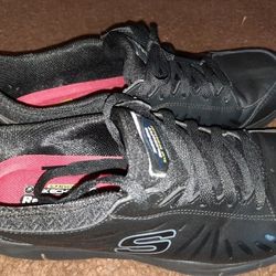 Womens Skechers Eldred Works Shoes 76551 Black Size 9.5