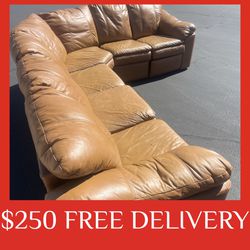 ELECTRIC  LEATHER 6 piece RECLINER SECTIONAL sectional couch sofa recliner (FREE CURBSIDE DELIVERY)