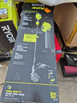 RYOBI
40V Cordless Attachment Capable 15" String Trimmer & 550 CFM 120 MPH Blower Combo Kit with 4.0 Ah Battery & Charger STORE PRICE %249