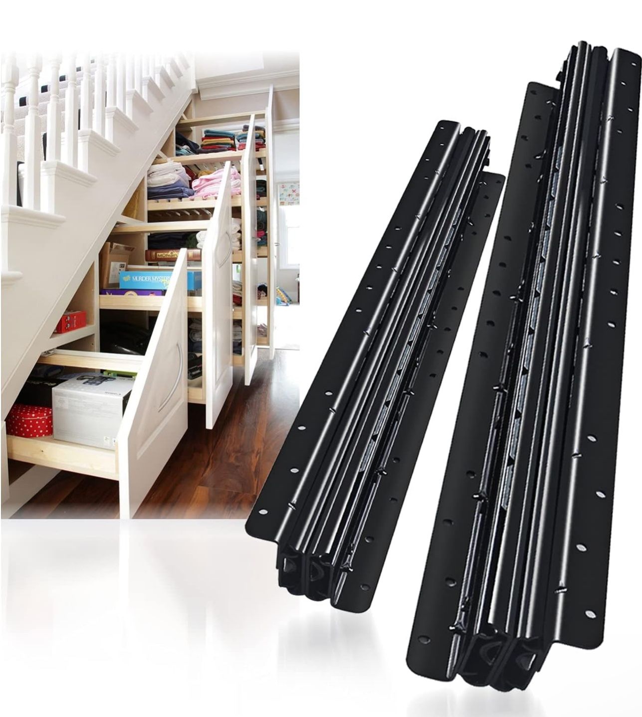 *New* 40” Heavy-Duty Undermount Steel Drawer Slides | Full-Extension Metal Ball-Bearing Rails, 200 lb Capacity