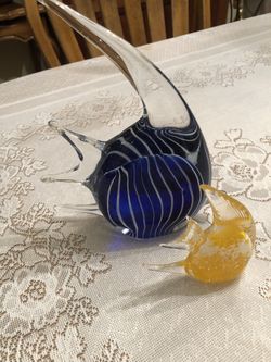  Art Glass Fish Figurine Decor 