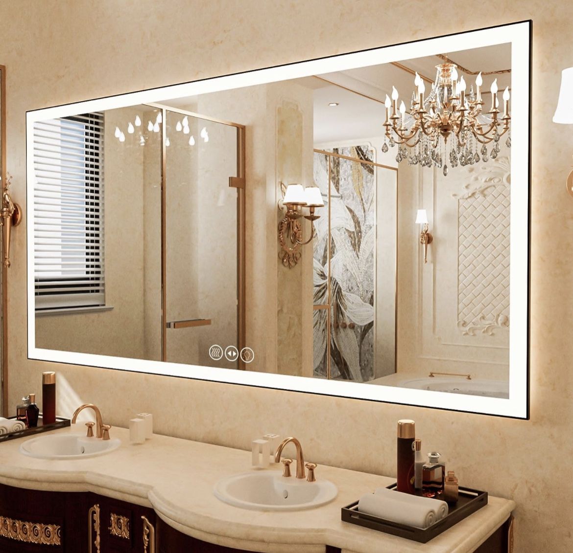 72” X 36” Frameless LED Mirror For Bathroom Vanity w/ Touch Control