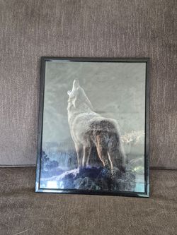 Framed Howling Wolf Print