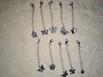 Silver Butterfly Lobster Clasp Charms