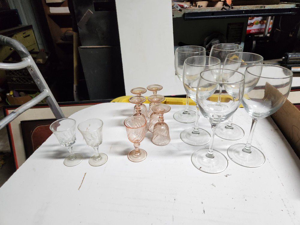French vintage Crystal wine glasses