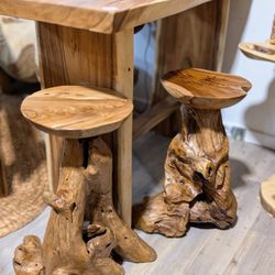 Teak Root Bar Stool