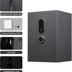 4.0 Cu.Ft Large Fingerprint Safe Box with Fireproof Waterproof Bag, Biometric Home Safe with Lockable Inner Box for Valuables,108 Pounds Heavy Duty Di