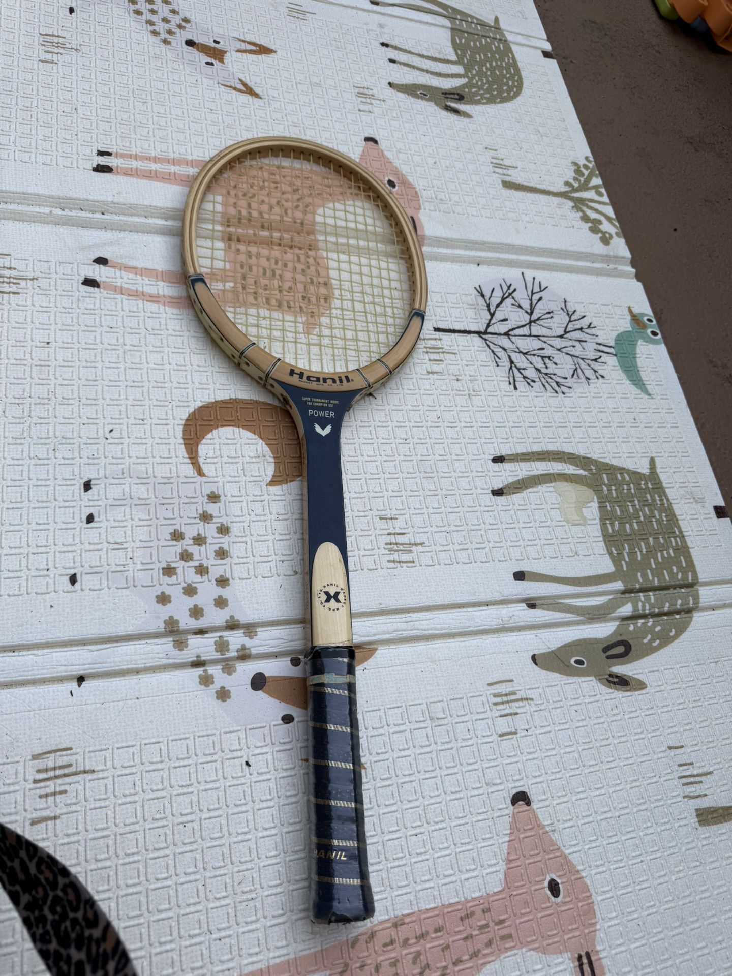 Vintage Wood Hanil PowerTennis Racket