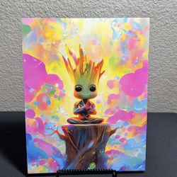 Psychedelic Baby Groot Poster 11x14 Baby Groot Art Print Marvel Superhero Gift, Room Decor, Wall Art, New Art, Cool Gift, Kids Room Decor, Adult Gift,