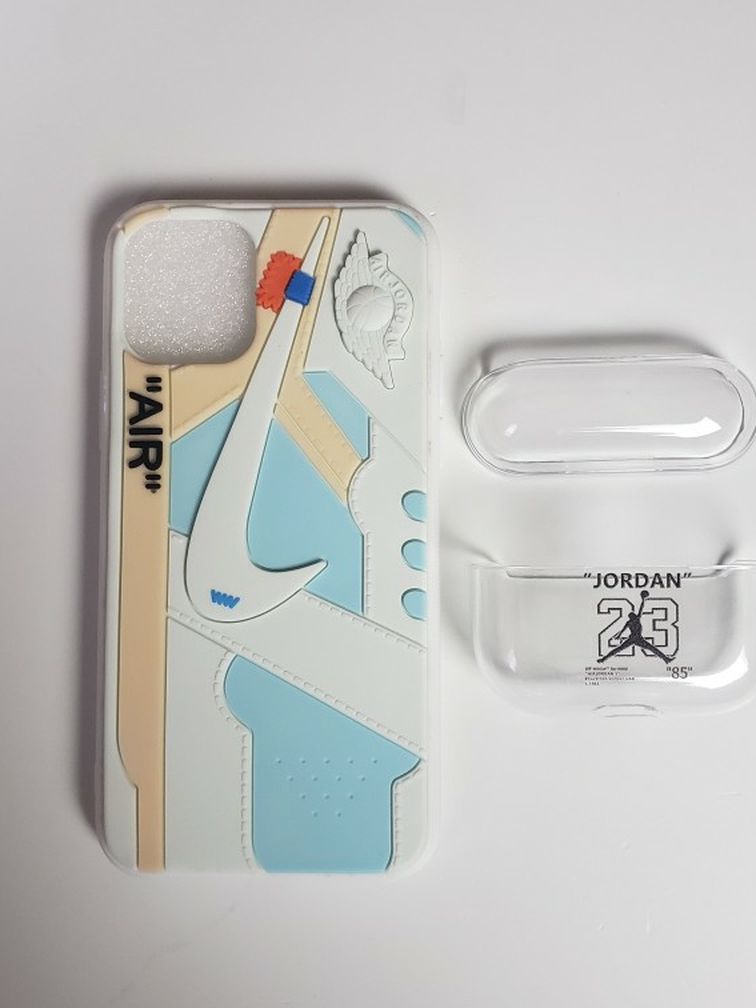 IPhone 11 Pro Sneaker Silicone Case and AirPods Pro Clear case Protective