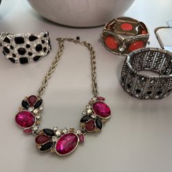 Jewelry Costume Bracelets And Necklace Used