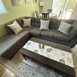 Sofa + Coffee Table w/drawers