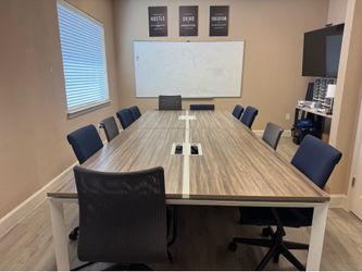 Modern Conference Tables with Built-In Power + 9 Chairs – $900- OBO