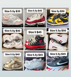 Nikes adidas Jordan’s converse size 5y & 5.5y cheap
