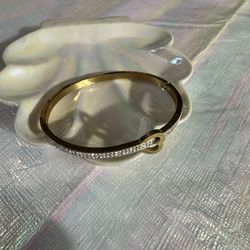 New Gold Stainless Steel Heart Bangle Bracelet