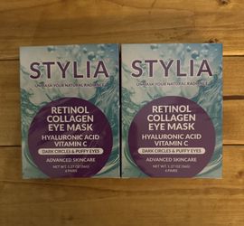 STYLIA Retinol Collagen Eye Mask 2-Pack w/ Hyaluronic Acid Vitamin C