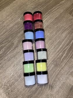 Acrylic powder/neon/nude/metallic/glitter/nail art READ DESCRIPTION