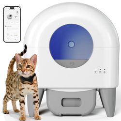 Self Cleaning Litter Box,95L Automatic Cat Litter Box Self Cleaning Large Capacity for Multiple Cats