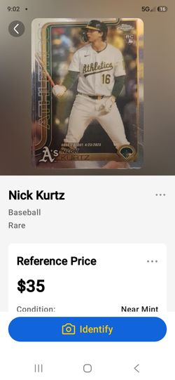 Nick Kurtz Topps Chrome RC Baseball Card