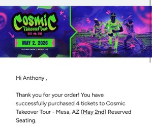 Cosmic Baseball Tickets 4 pack