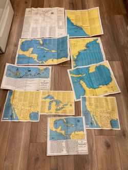 (10) Map of Lost-Buried-Sunken Treasures copyright 1952 F.L Coffman - Mackinaw city, Michigan by Caribbean instrument company